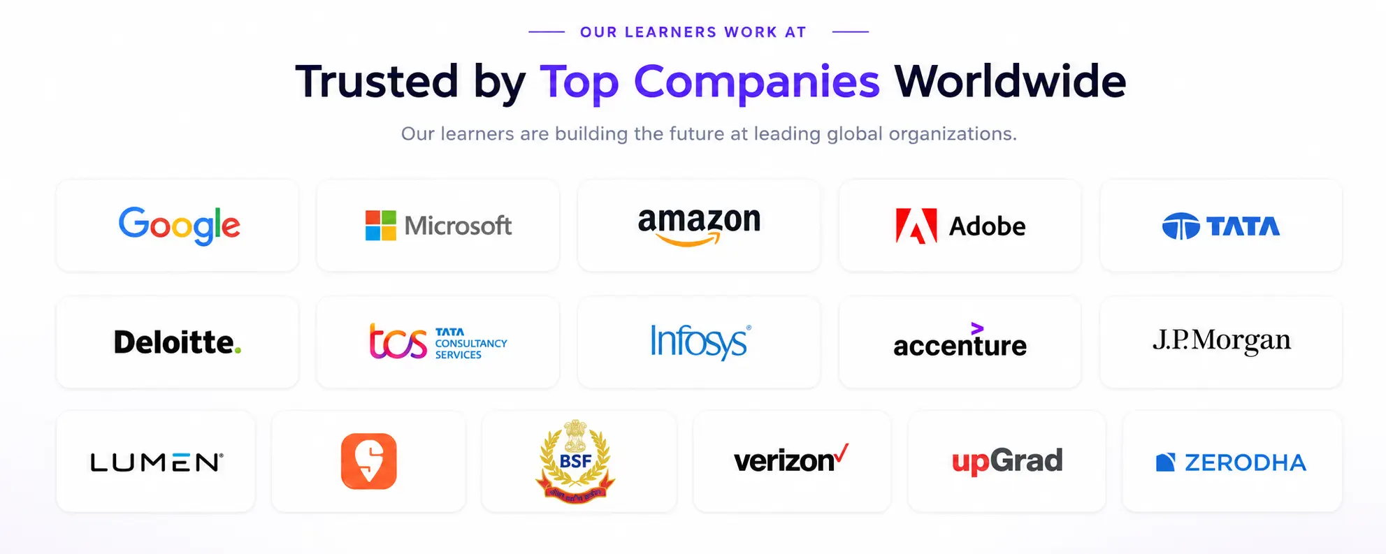 Trusted by Learners & Recognised by Industry